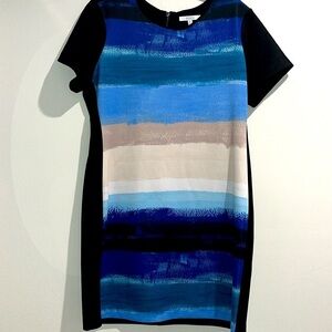 Reed black blue tan dress. Size XL.